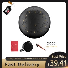 12 Inch 13 Notes Drum Kit Steel Tongue Drum Empty Spirit Drum Flower Style With Mallets Percussion Instrument Accessories