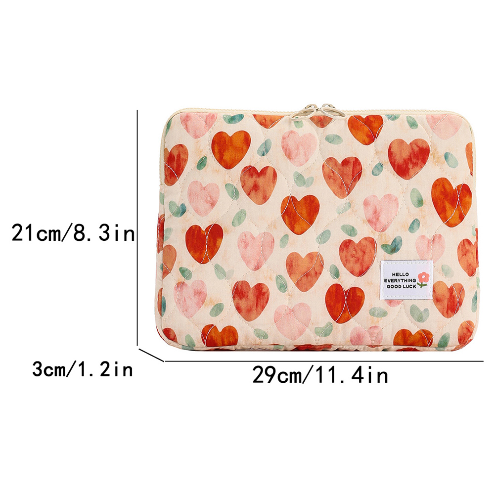 Pc-veske, vattert nettbrettdeksel, blomstertrykk, bæreveske til nettbrett 11/13/15 i støtsikker beskyttelsesveske til datamaskin: Elfenben