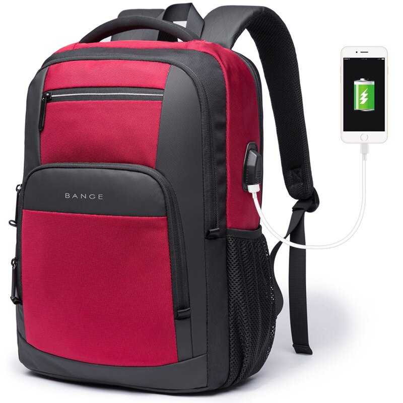 Großer, 15.6 -zoll-schulrucksack mit multifunktionalem usb-ladeanschluss, geeignet für 2022 laptops, auch für studenten.: Rot