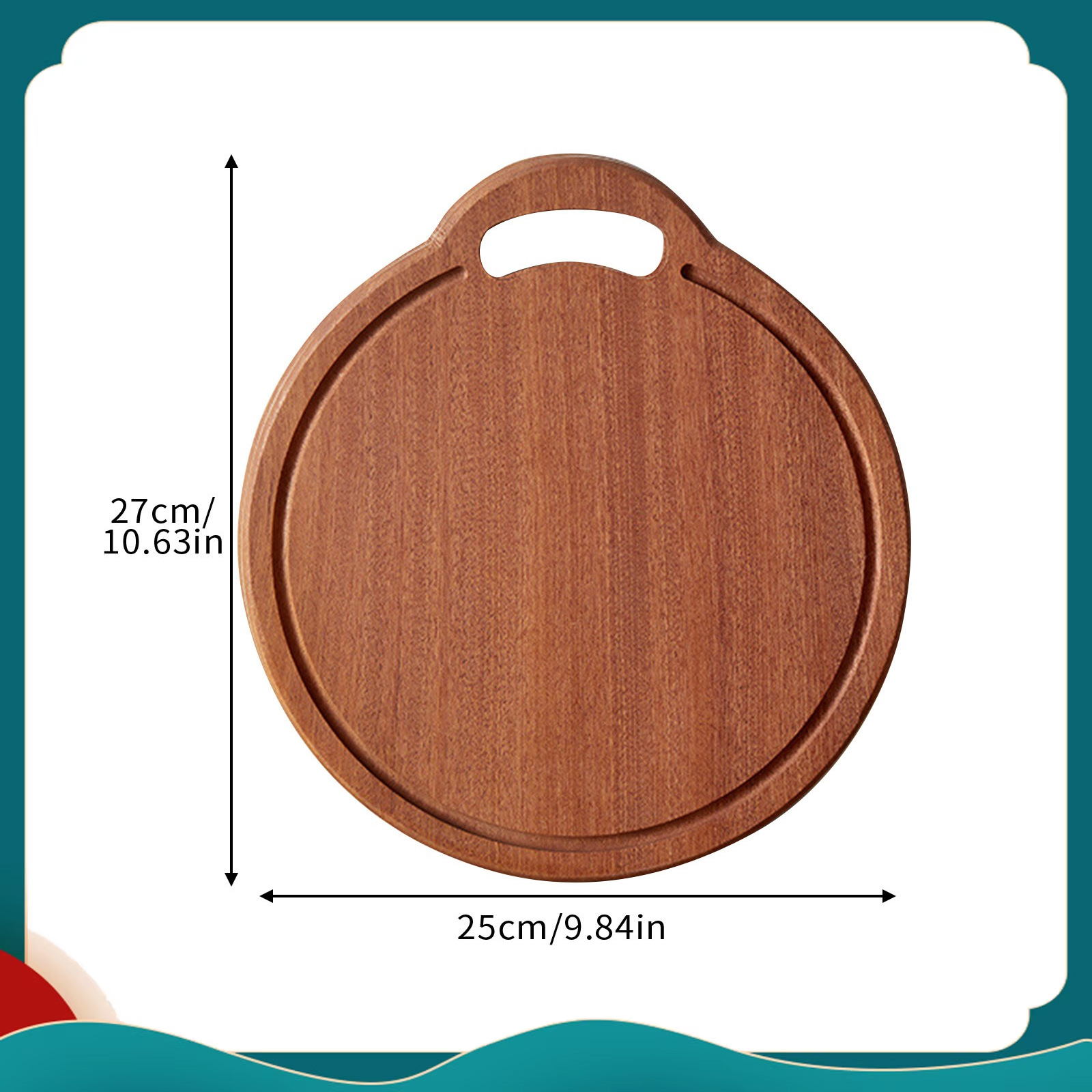 Tabla de cortar de madera tallada, taza de agua y fruta, tabla de cortar de madera, plato de comedor para niños, tabla de cortar, tabla de cortar de carne: Chocolate