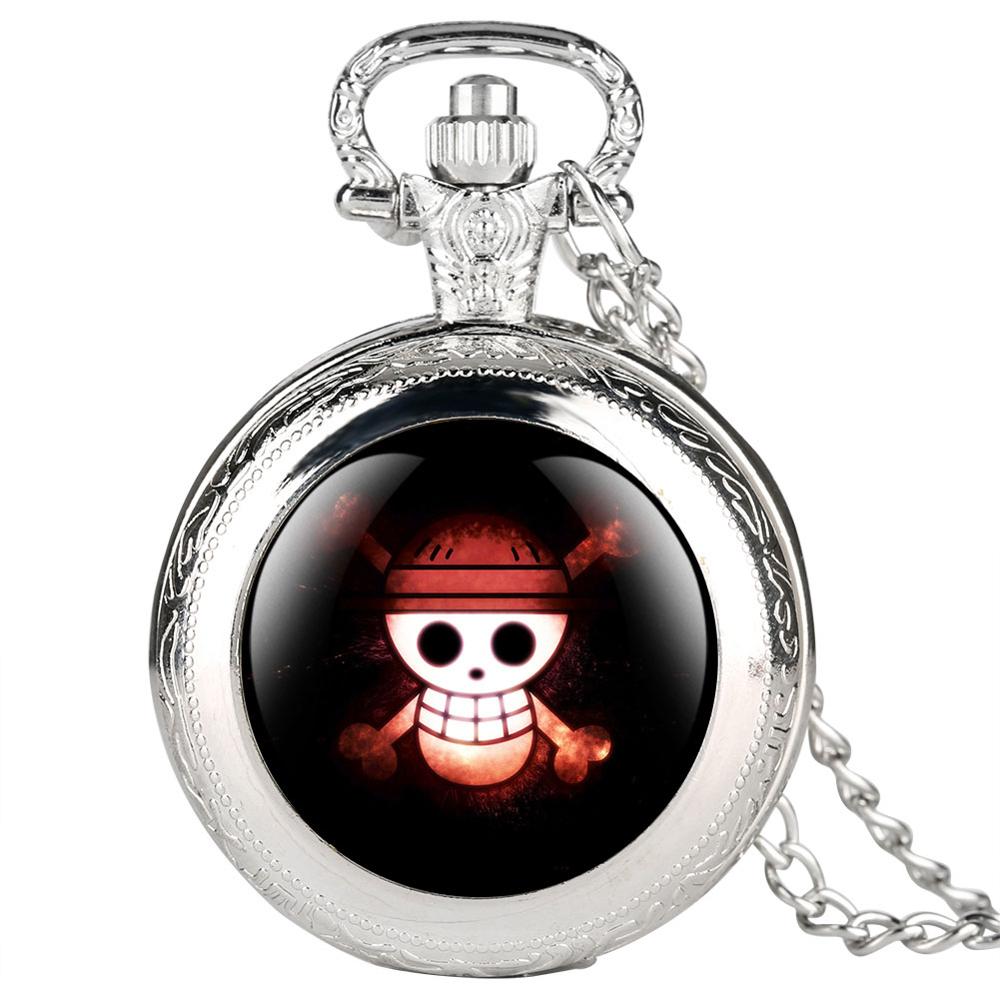 Pocket Watch Skull Pattern Watch Men Quartz Movement Alloy Case Arabic Digital Pocket Watch Men: 2