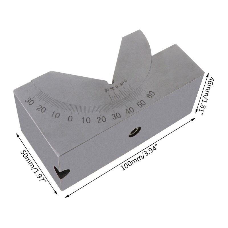 AP46 Adjustable Angle Gauge V-Block 0 to 60 Degree Ruler for Milling Machine