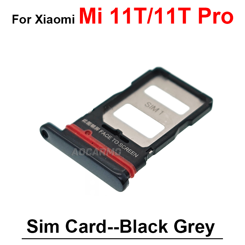 Sim Card For Xiaomi 11 Ultra Lite Mi 11T Pro 11Lite Sim Tray Holder Socket Slot Repair Replacement Parts: RED