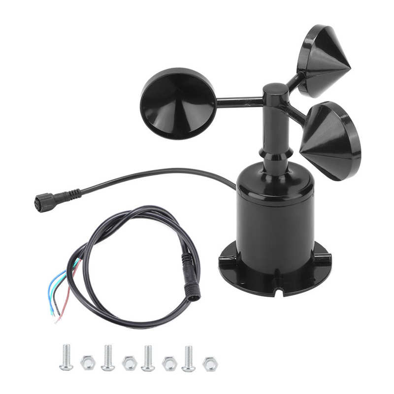 Transmisor de velocidad del viento de 0-70 m/s, 5-30V CC, Sensor de velocidad del viento, salida de señal ambiental, tipo de pulso, Tres tazas