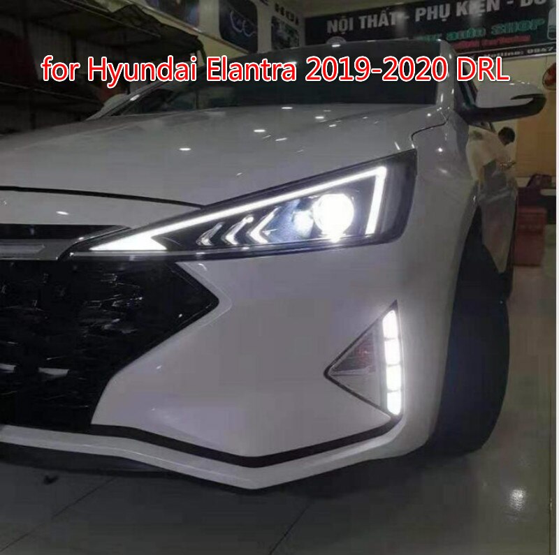 Drl Voor Hyundai Elantra Avante Led Dagrijverlichting Daglicht Fog Lamp Met Met Gele Richtingaanwijzer Stijl relais