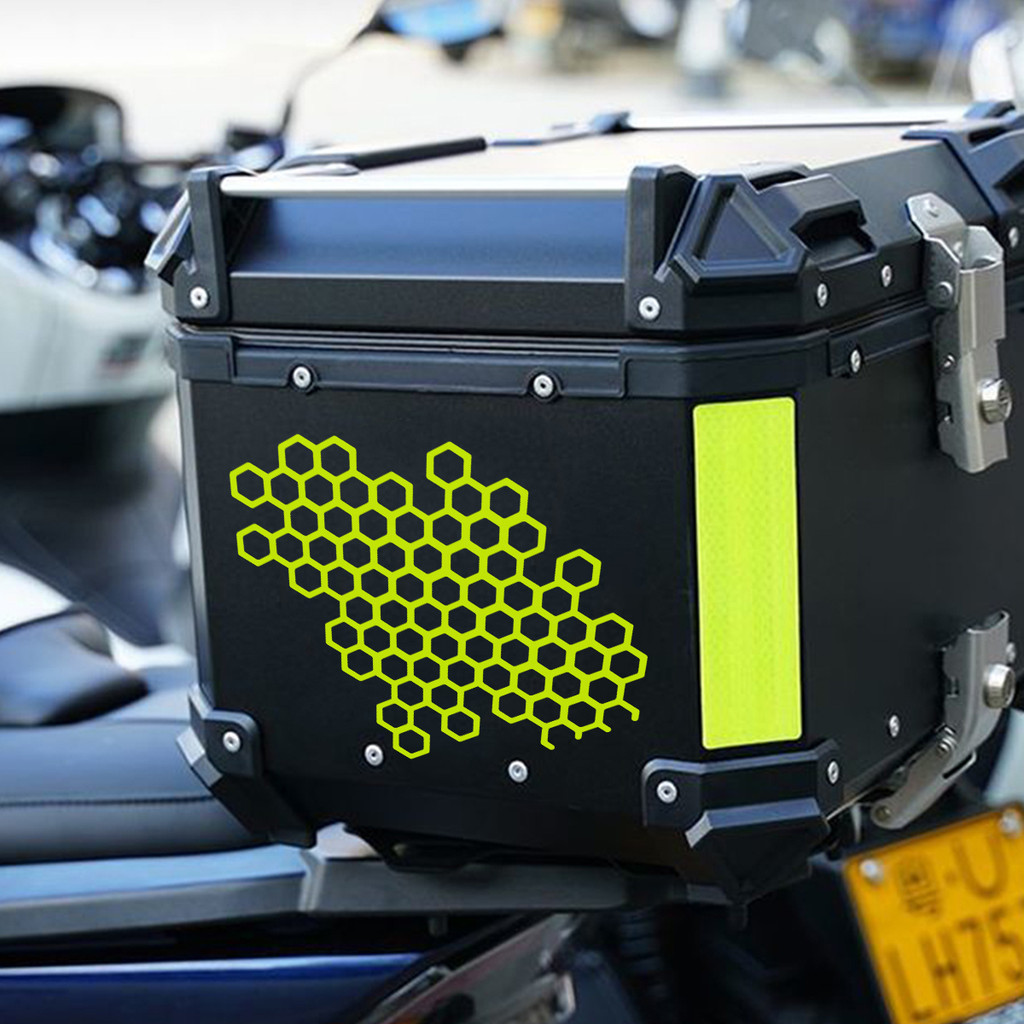 Honeycomb Motorcycle Sticker Reflective Motorcycle Helmet Body Grid Shaped Decal Waterproof Motorcycle Accesssories