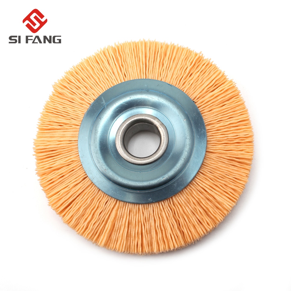 4 '' slipende nylon stålbørste 16mm -hulls diameter polert benksliper 240 korn
