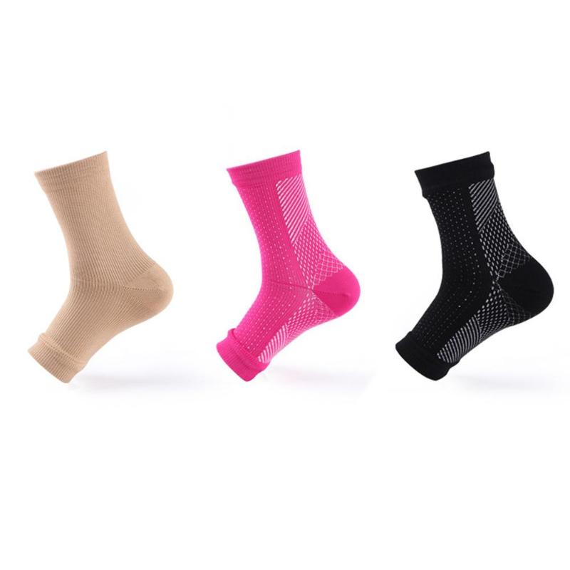 Unisexe 1 paire Compression bout ouvert Nylon serré chaussettes décontractées chaussettes de récupération protéger l'arthrite talon chaussettes