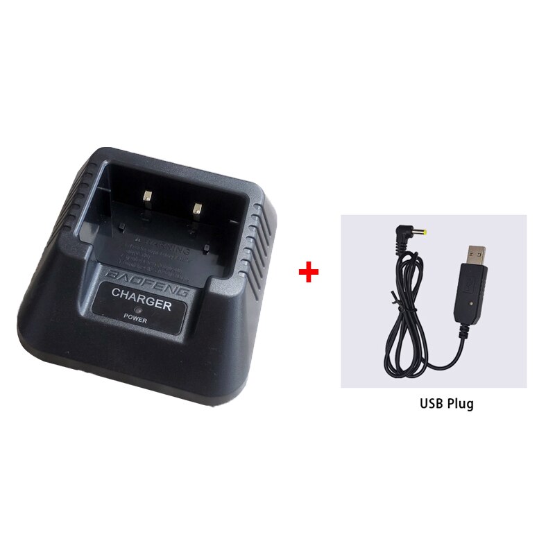 Baofeng caricatore di UV-5R originale con spina ue/regno unito/USA/AUS/USB/auto per Walkie Talkie UV5R UV5RE UV5RA Radio bidirezionale accessori: With USB Plug