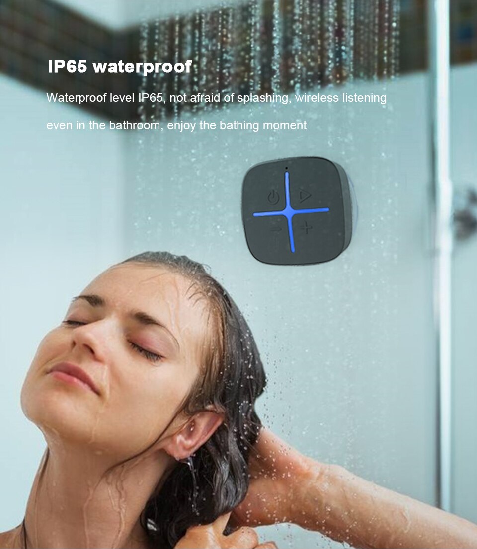 1PC Bluetooth Speaker Waterproof Wireless Handsfree For Showers Bathroom Pool Car Beach Portable Outdoors Sucker Speaker