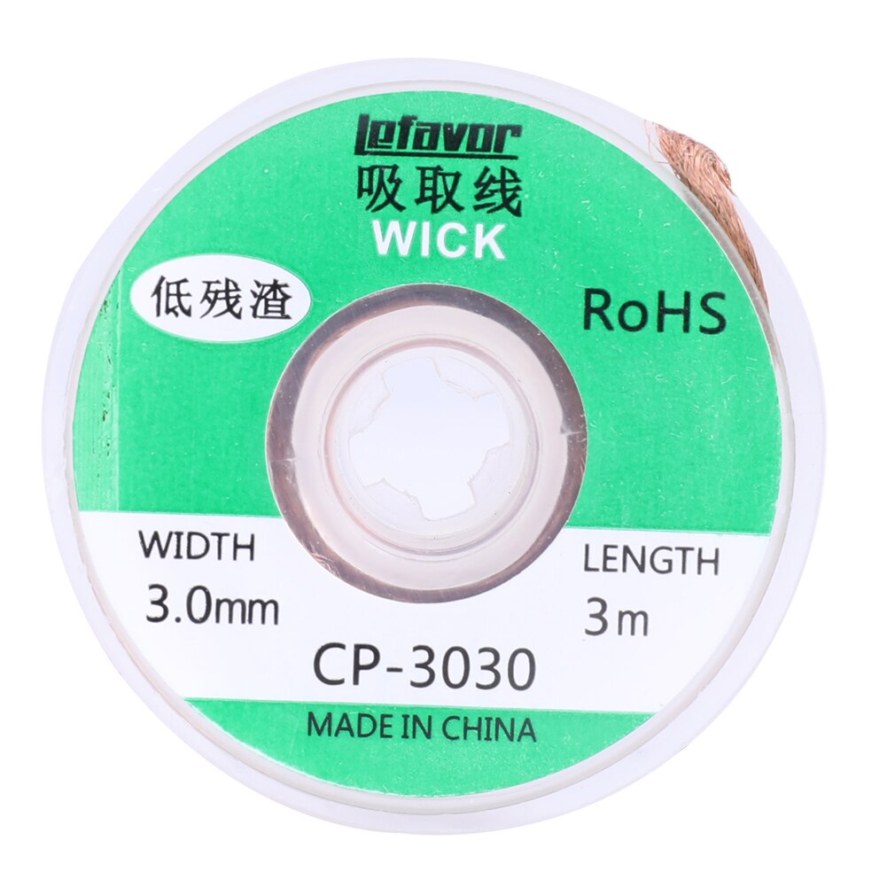 Multipurpose Desoldering Braid Welding Solder Remover Wick Wire Lead Cord Flux Repair Kit 2.5mm 2.0mm 3.0mm 3 Meter