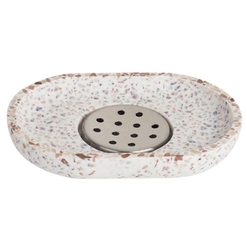 Terrazzo-saippua-astia soikea saippua-astia tyhjennysallas kylpyhuonetarvikkeet taloustavarat