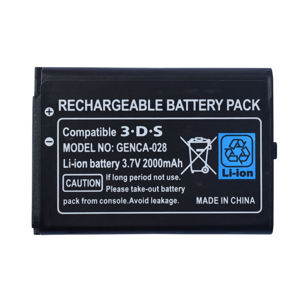 Replacement Battery for Nintendo 2DS 3DS 3.7V 2000mAh Rechargeable Black