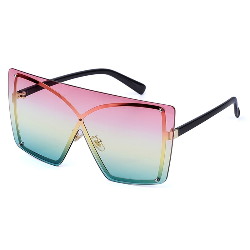 Oversized Zonnebril Vrouwen Luxe Randloze Vierkante Zonnebril Metalen Vrouwelijke Shades UV400 Mannen Bril Gafas: 8
