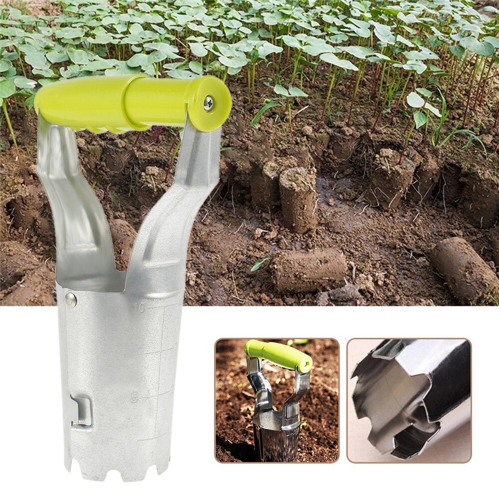 Plantador de mano para jardín, herramientas de semillero agrícola, plantador de acero para vegetales, herramienta de planta móvil transplantada