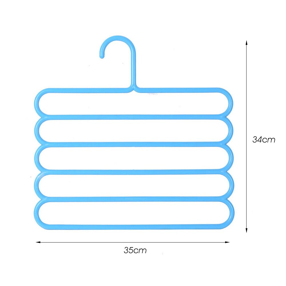 Farbe Nicht-Unterhose Multi-schicht Hosen Gestell Multi-funktion Kleiderschrank 5 Schicht Hängen Hosen KleiderbüGel Kleiderschrank Hosen Gestell heißer: Himmel Blau