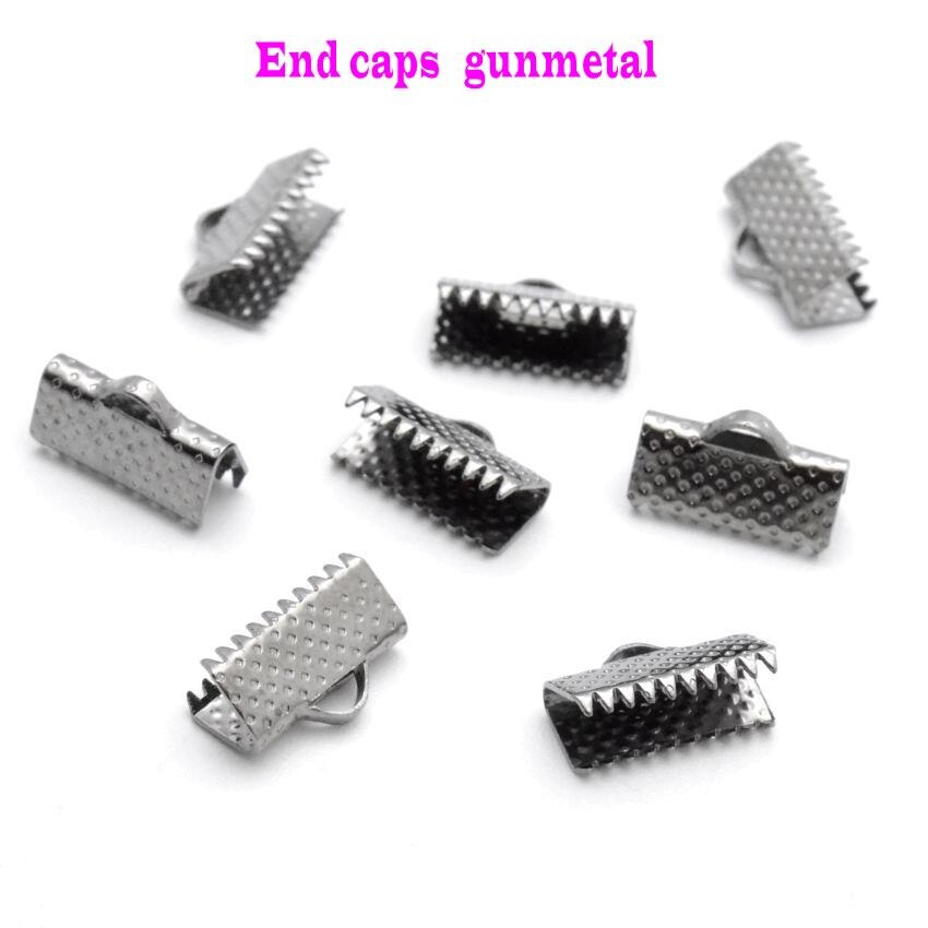 Jewelry Findings Diy 6/10/13mm Crimp beads cove clasps Cord End Caps String Ribbon leather Clip Foldover DIY: S / Blue