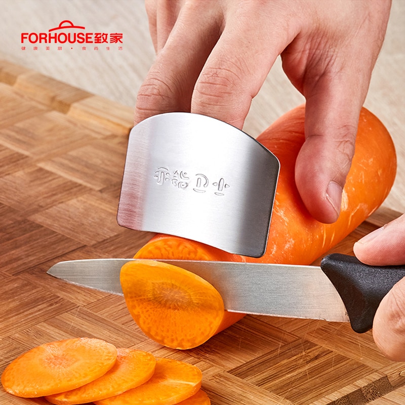 Finger guard værktøj rustfrit stål gadget køkken håndskæring beskyttere hjælpere tilbehør