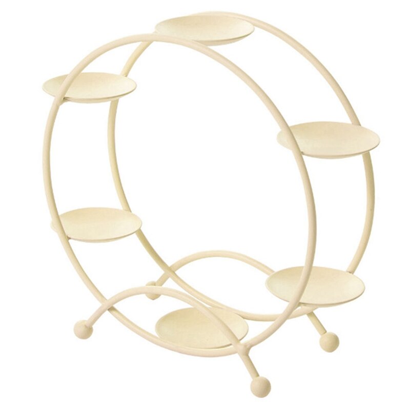 Dessert Table Decor Cold Food Tea Rest Table Set Tray Display Rack Wrought Iron Afternoon Tea Snack Rack Cake Rack: yellow