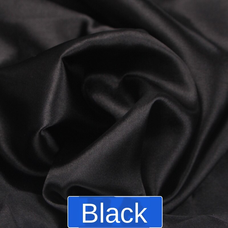 Stof Voering Zijde Satijn Kleur Butyl Zijde Geschenkdoos Lieb Handgemaakte Diy Tafelkleed Gordijn Decoratie 100X150Cm Haar wrap Party: black