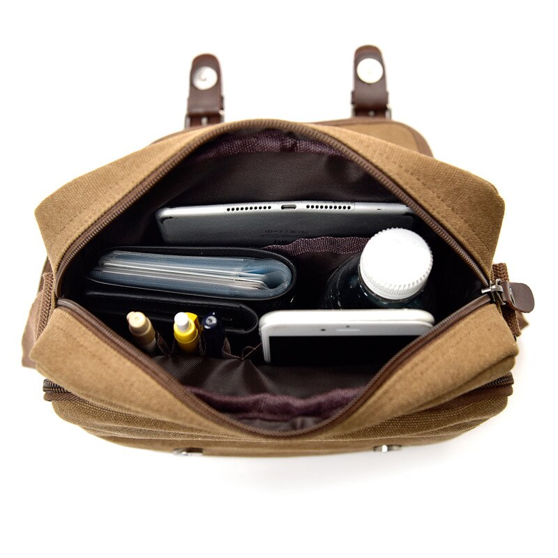 Retro Casual Office Travel Crossbody Bag Canvas College Student Messenger Bag Shoulder Bags