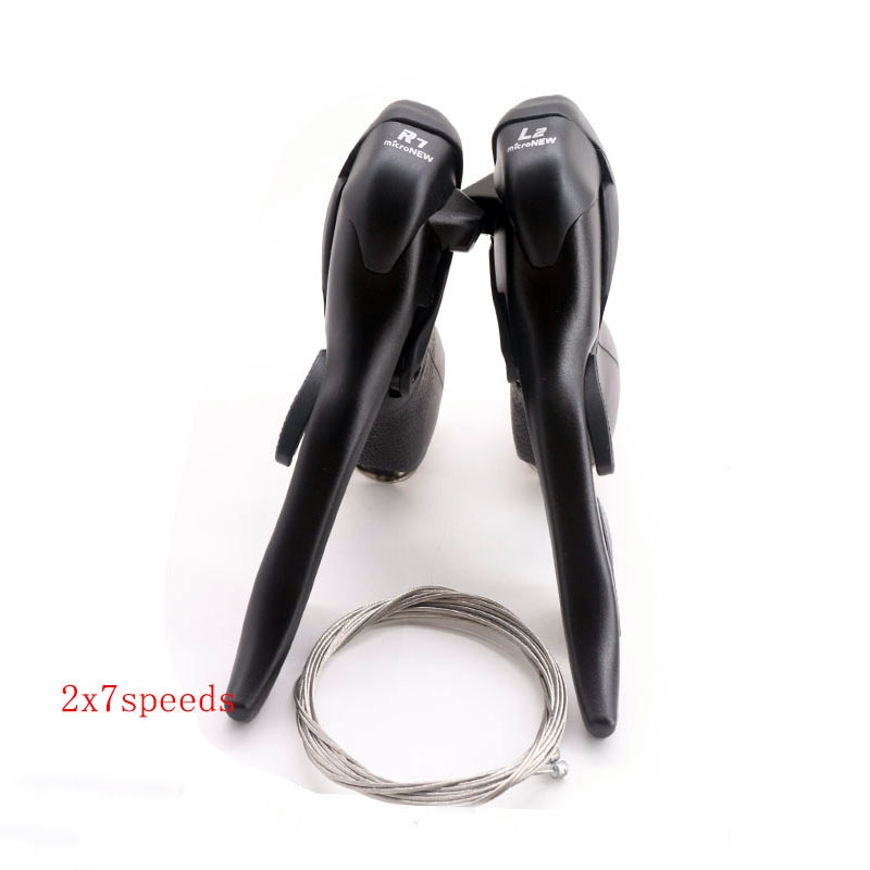 3x7 3x8 3x9 3x10 vitesses manette de vitesse vélo double contrôle leviers vélo de route levier dérailleur 2x7 2x8 2x9 2x10 pour vélo de route Shimano: WHITE