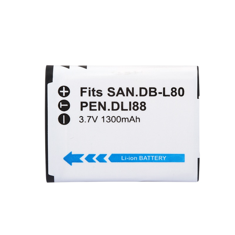 DINTO 1300mAh DB-L80 D-LI88 D LI88 DB-L80A DB-L80AU DBL80 DB L80 Camera Battery for Sanyo VPC-CG10 CG20 PENTAX VPC-CG88 CG100