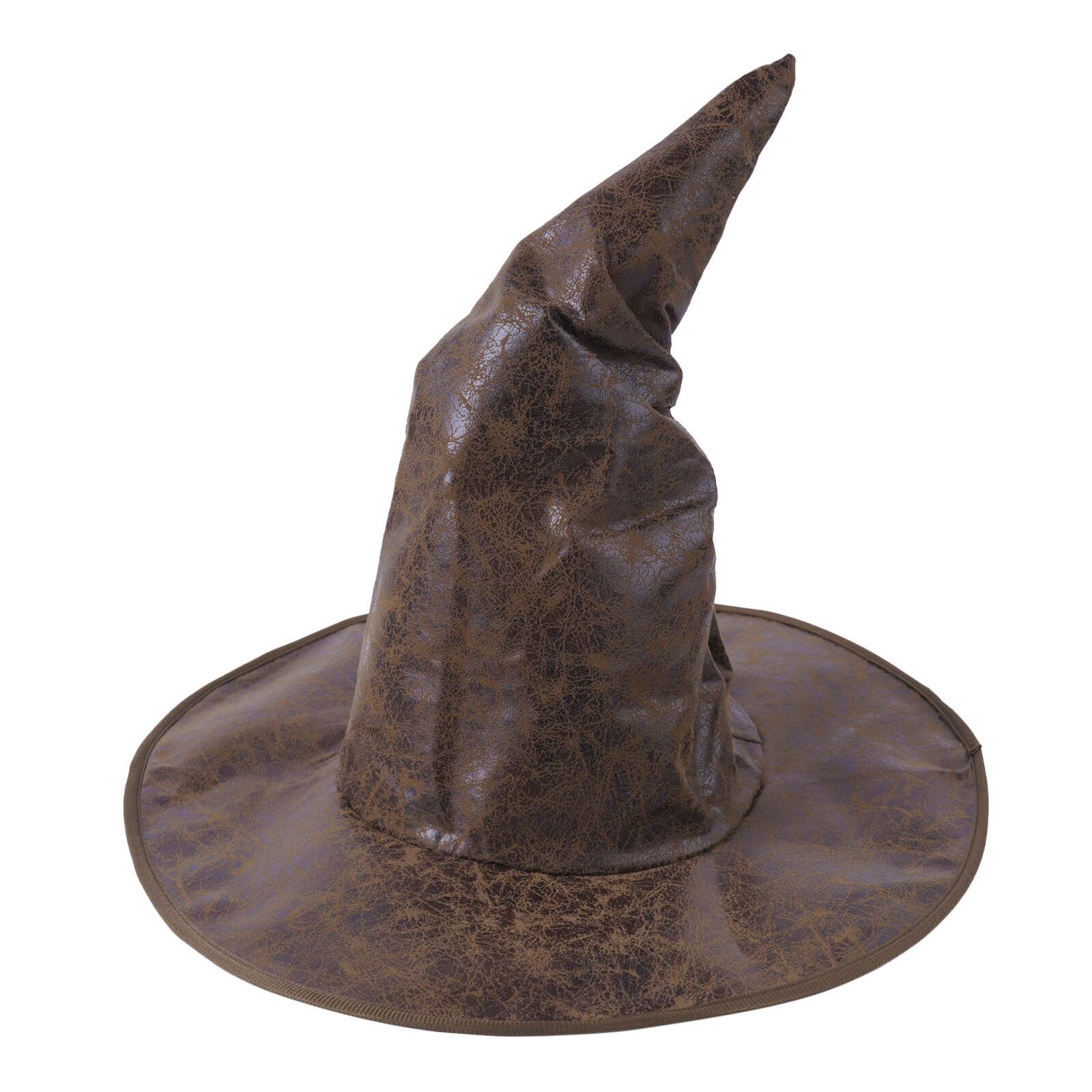 Chapeau de sorcière en Faux cuir pour homme et femme, chapeau de sorcière, pointu, , automne et hiver: Brown