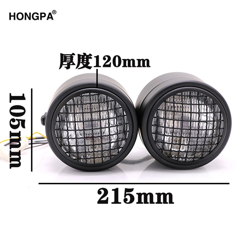 Universal Motorcycle Moto Front Dual Headlight Lamp Head Light For Cafe Racer Dirt Bike Street bike Naked Motor