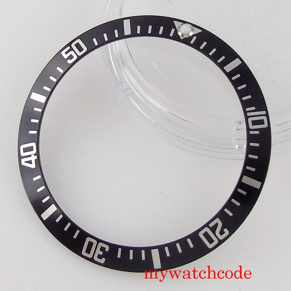 38mm Black Aluminum Alloy Bezel Insert For 40mm Mens Watch Wristwatch Parts