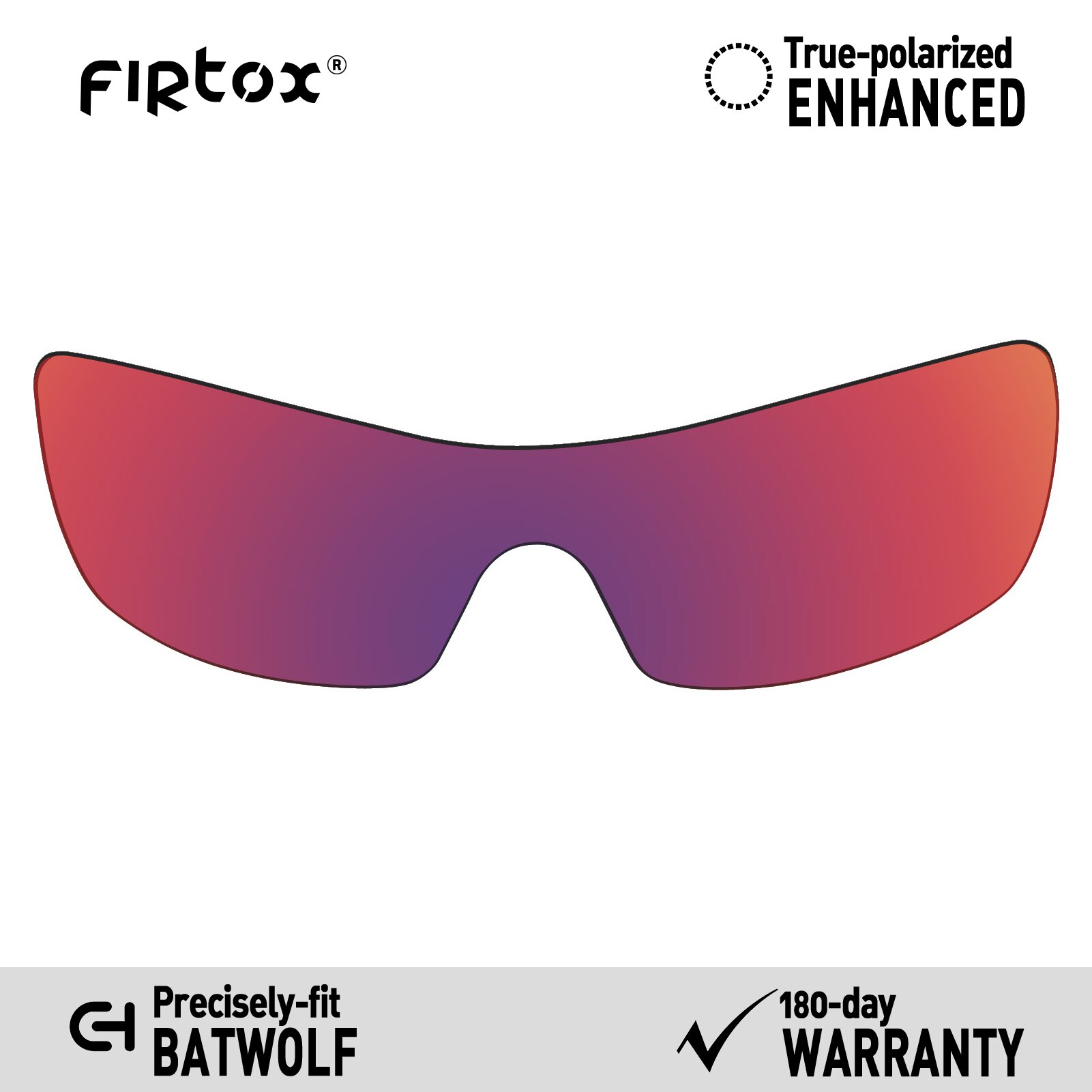 Firtox verdadeiro uv400 lentes polarizadas substituição para-óculos de sol oakley batwolf oo9101 (lente compatível apenas)-várias cores: Purple Red
