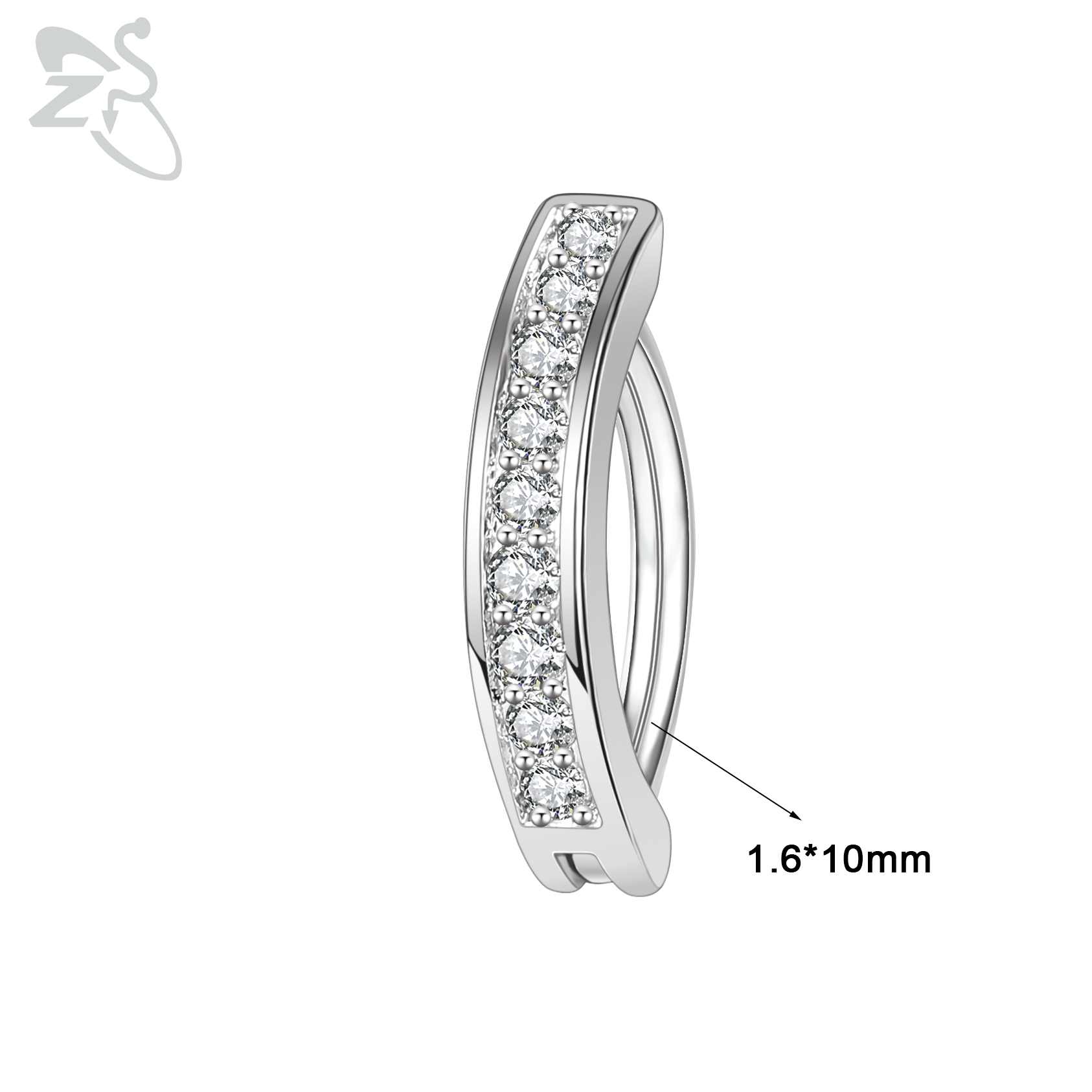 Zs 1 pc 14g sommerfugleformet zirkon clicker navlering til kvinder guldfarvet omvendt buet navle vægtstang kropsmykker 10mm: Imiteret rhodineret