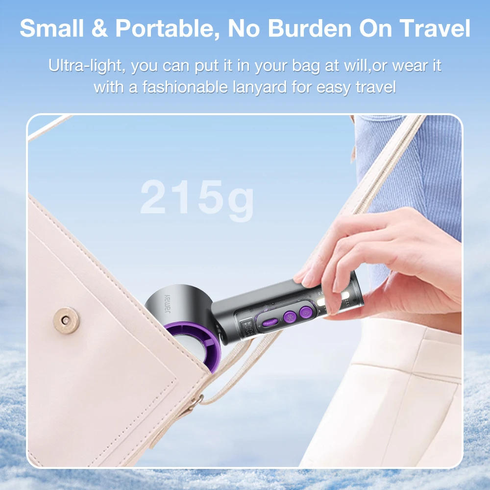 Summer Cooling Portable Handheld Turbo Fan 13000RPM 199 Gears Super Strong Wind 6500mAh Long Battery Life Outdoor Camping Tools