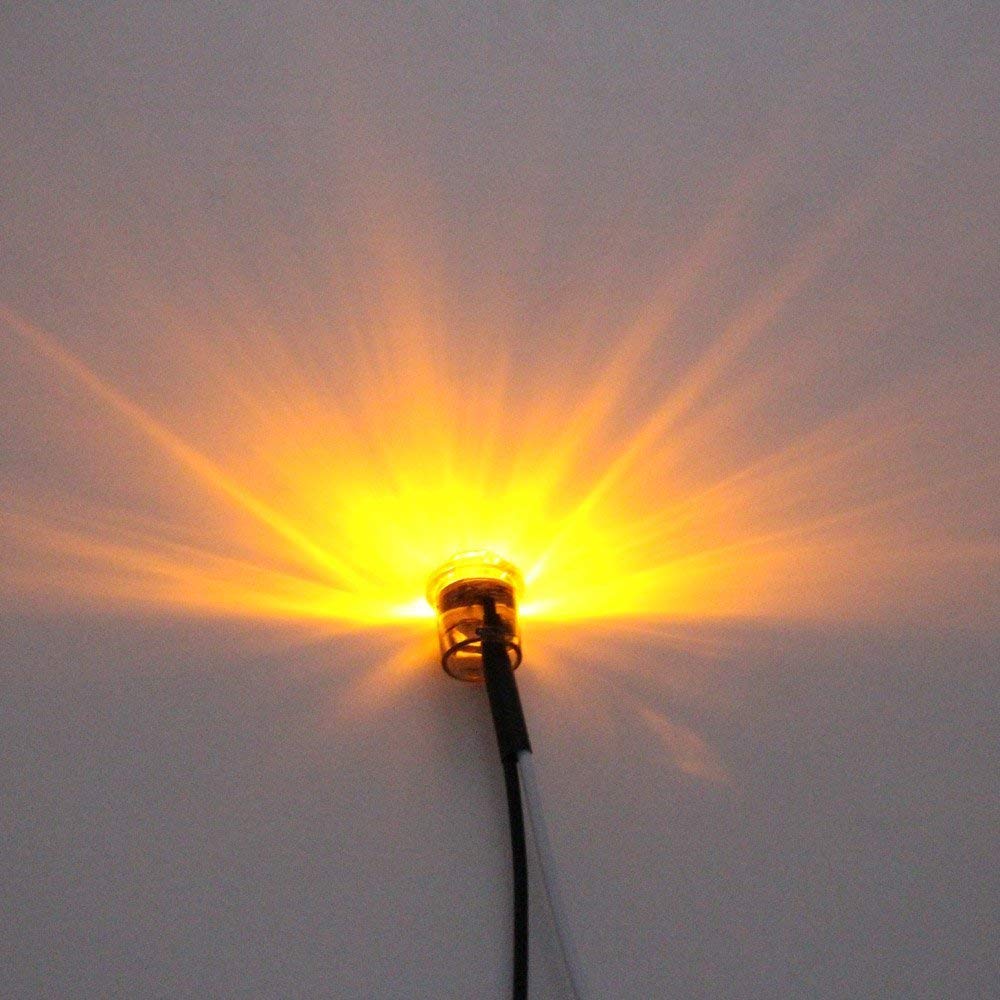 10PCS 3/4 INCH Round Amber LED Light Front Rear Side Marker Indicators Light for Truck Bus Trailer Caravan Boat Motocycle 12V