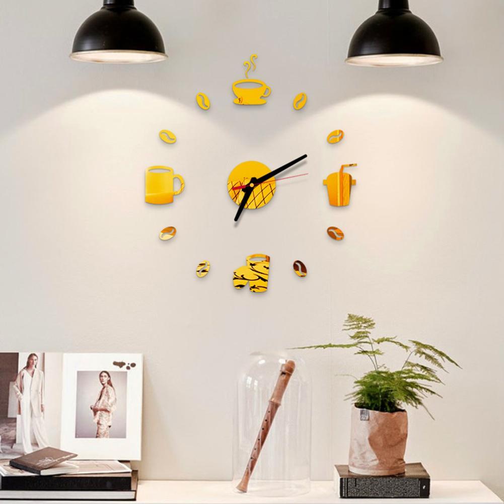 Digital Clocks Real Quartz Wall Clocks Coffee Diy Modern Life Large Wall Decorative