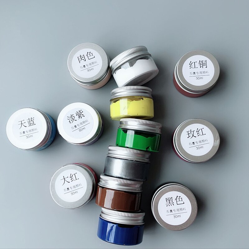 Gips akrylpigment, aromaterapigips blandet med røkelsesspredende steinfarging, malt metallfarge 30ml