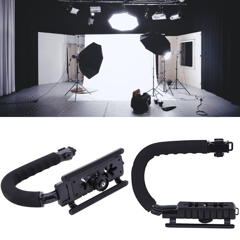 Handheld Stabilizer Foldable Handle Grip with Accessory Mount for Camera Camcorder DSLR DV Video Universal Durable