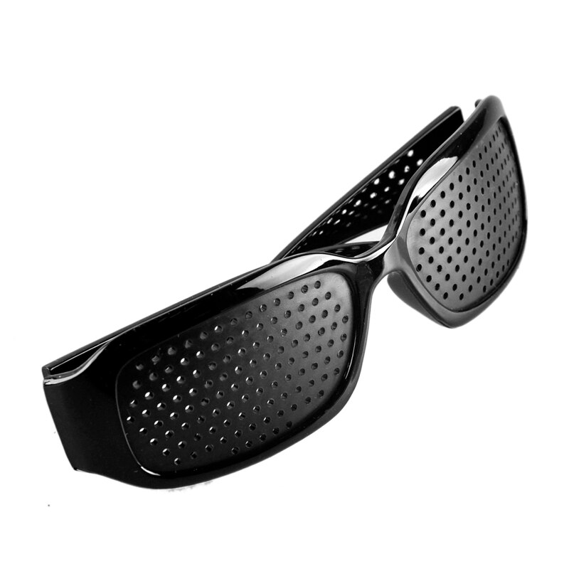 10 stuks zwarte unisex oogzorgbril met gaatjesbril, gaatjesbril, oogoefening, gezichtsvermogen verbeteren, plastic, natuurlijke genezing, goedkoop