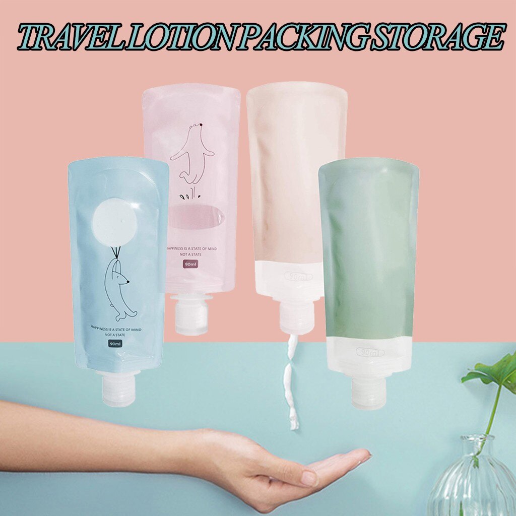 Squeezable Travel Sampoo Lotion Verpakking Zak Draagbare Vloeibare Opbergtas 90Ml Bad Lotion Containers Hervulbare Flessen # Ljc