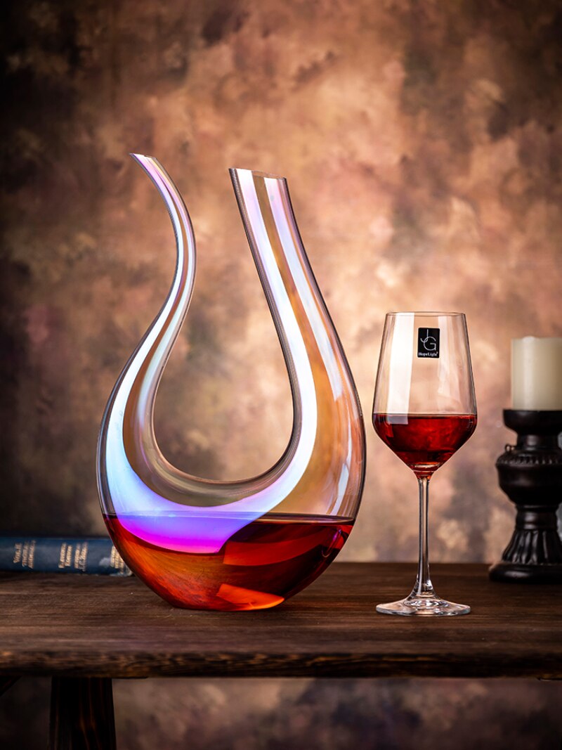 1.5L Clear Wijn Decanter Loodvrij Kristal Glas Rode Wijn Karaf U-Vormige Glas Whisky Karaf Set bar Accessoire