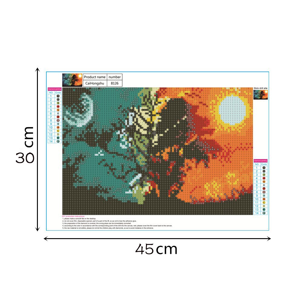 DIY 5D Diamond Art Painting Kits Volledige Boor, Canvas Kristal Strass