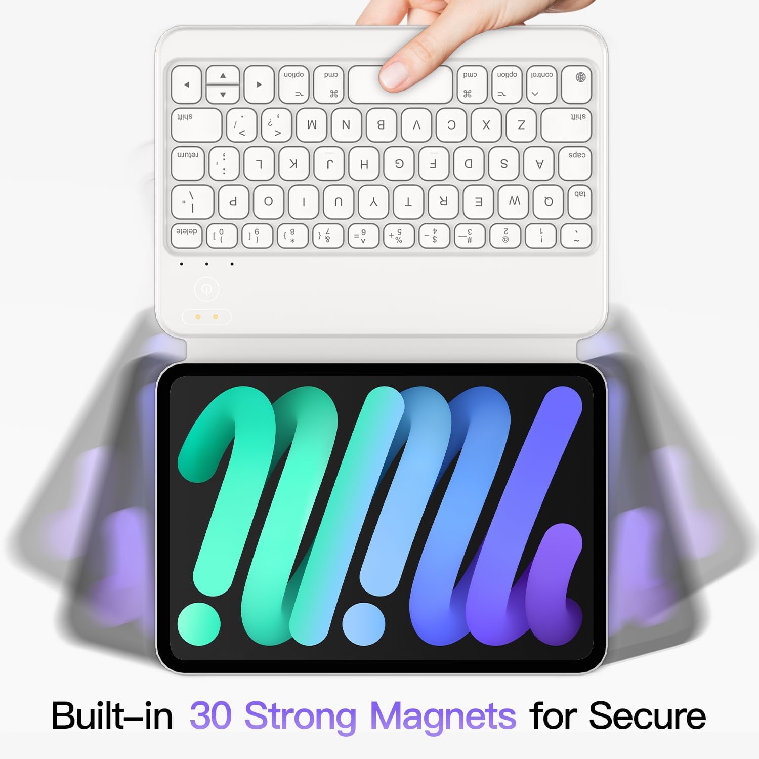 Tangentbordsfodral för ipad mini 7th (a17 pro) och 6th ) 8.3- tum, ultratunt folio-tangentbord, magnetiskt skyddsfodral