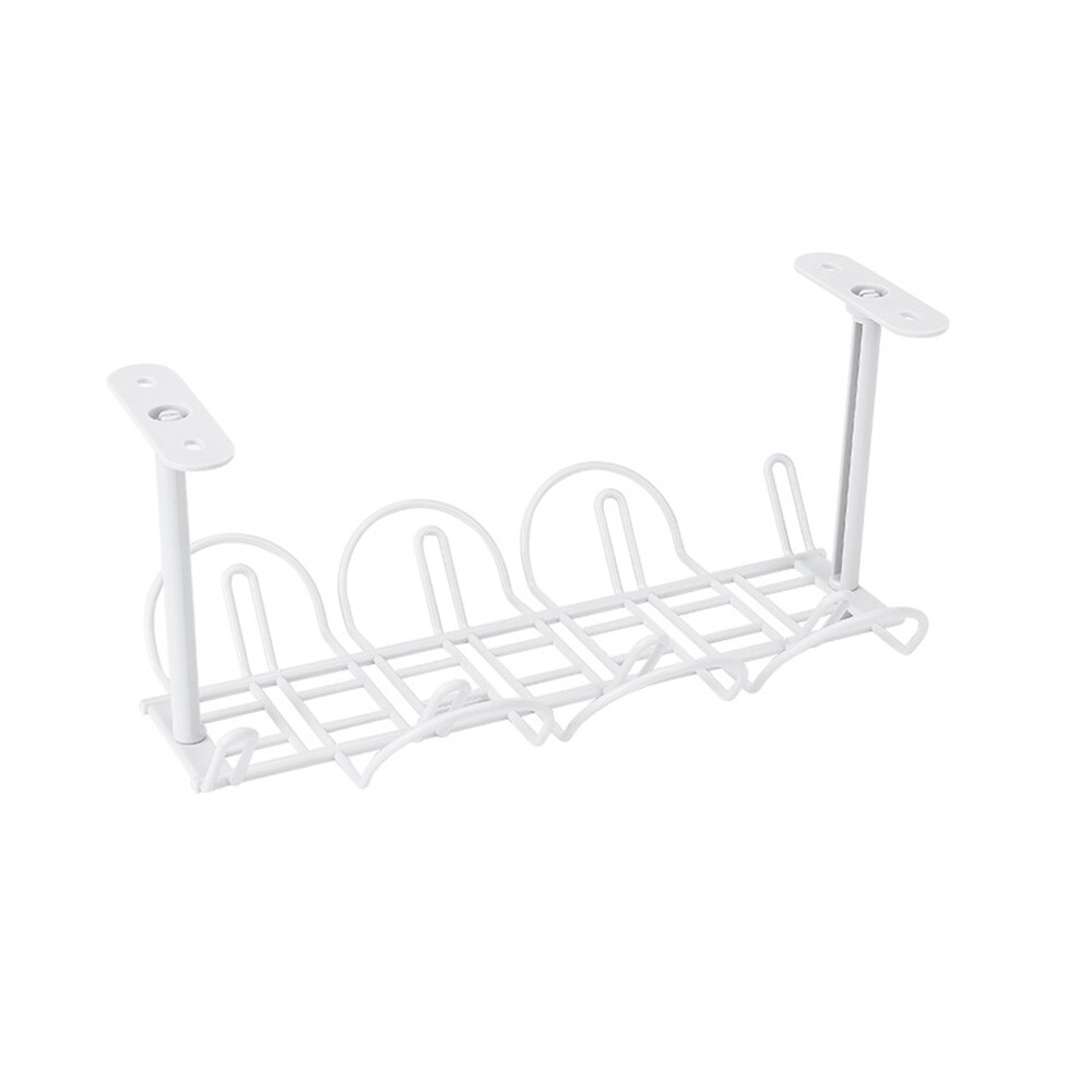 Porte-câble sous le bureau, étagère, plateau, adaptateur de bande d&#39;alimentation, fil suspendu, panier de rangement: Gray