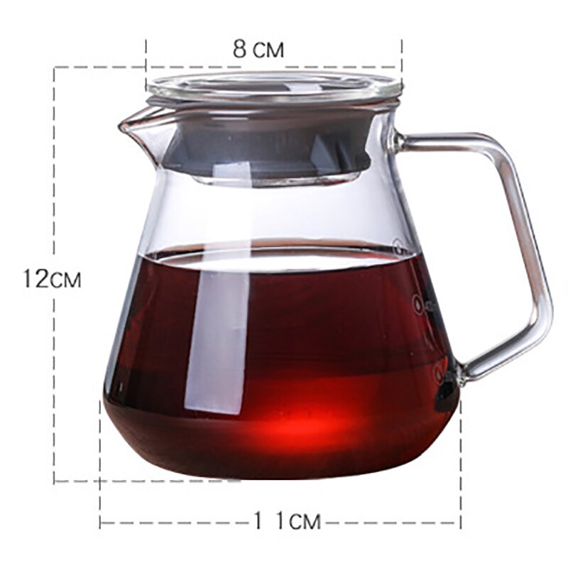 V60 hæld karaffel dryp kaffekande 500ml glas rækkevidde te maker kaffe kedel brygger barista percolator klart filter