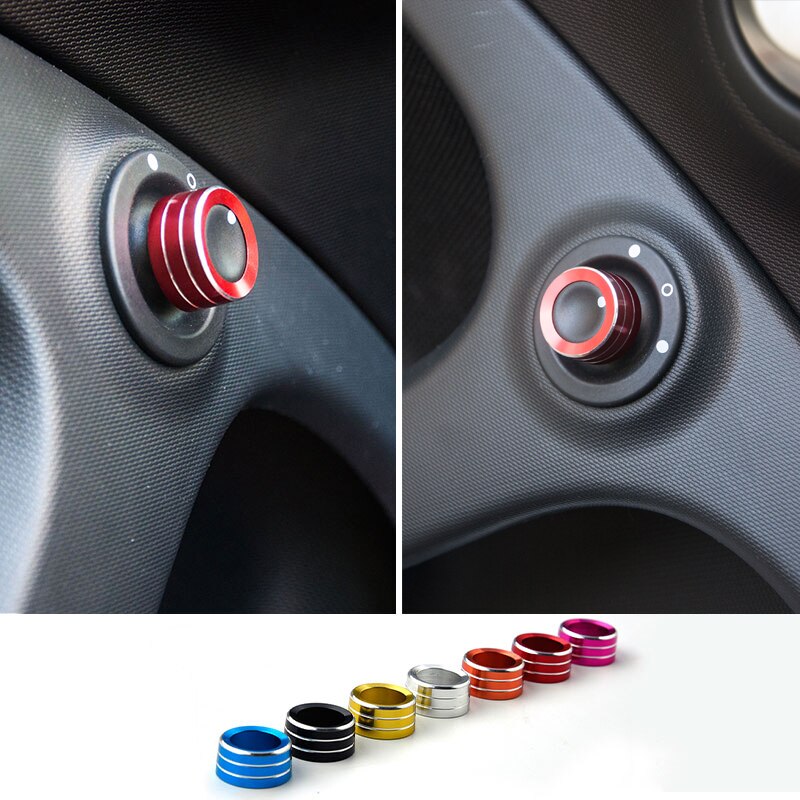 Perilla de ajuste de espejo retrovisor de Metal, anillo decorativo para Smart Fortwo Forfour, accesorios de estilo Interior de coche, 453