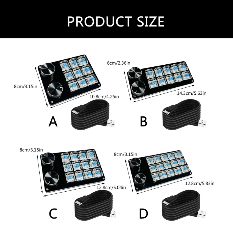 High Efficiency Programmable Macro Keyboards,9/10/12/15Key Mechanical Gaming Keypad for Multimedia and Industrial Use