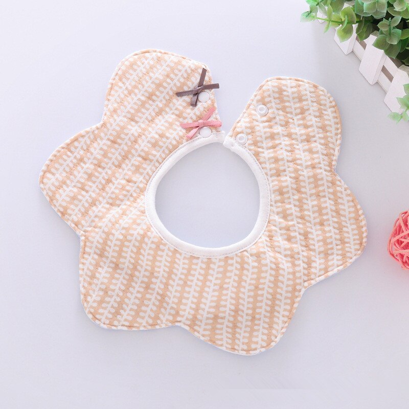 Slabbers Katoen Bloem Waterdicht Burp Doek Slabbetjes Peuter Speeksel Handdoek Draaiende Meisjes Babador Bean Kiel Baby Slabbetjes: strip bib