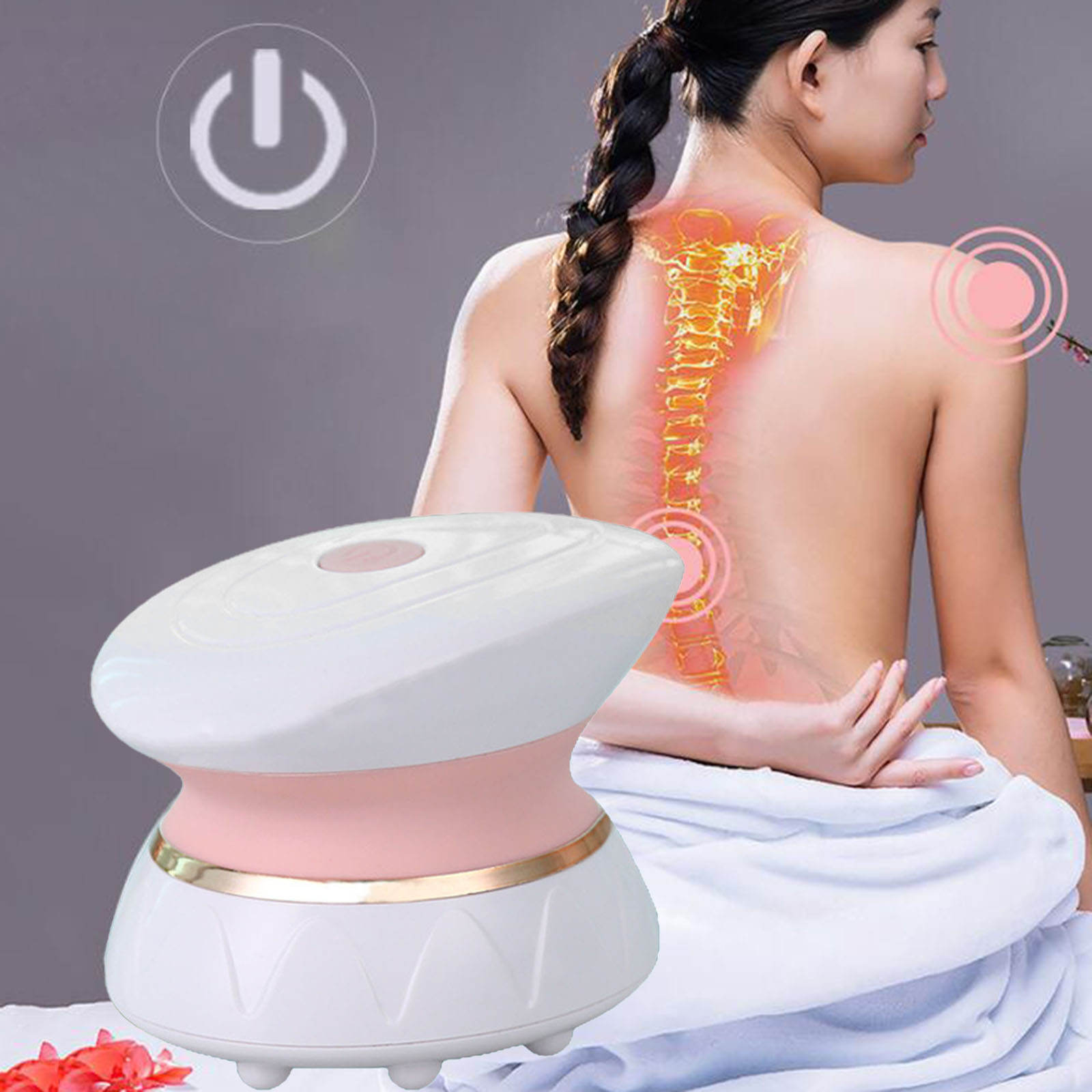 Smart Mini Massager Lightweight Rechargeable 4-Mode Portable Compact Machine for Shoulders Feet Waist Relieve Fatigue Relax Body: Pink 