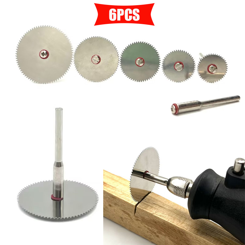 Mini hoja de sierra Circular, disco de corte eléctrico, herramienta rotativa para cortador de Metal Dremel, herramienta eléctrica, discos de corte de madera, 6 uds.