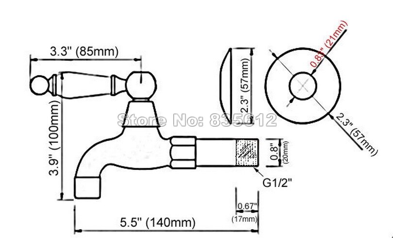 Wandmontage Zwarte Olie Gewreven Brons Keramische Handvat Mop Zwembad Kraan/Wasserij Sink Koudwaterkraan Wav117